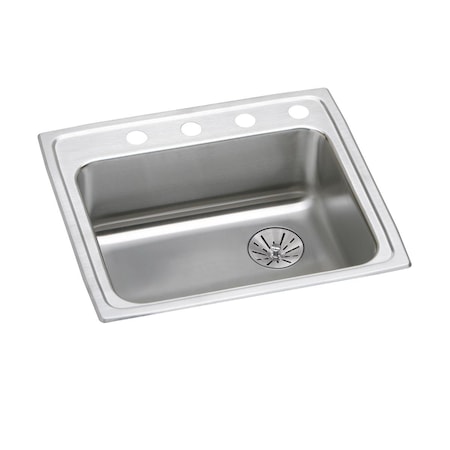 Elkay Lustertone Stainless Steel 22 X 19-1/2 X 6-1/2 Single Bowl Top Mount Ada Sink With Perfect Drain LRAD221965RPD3